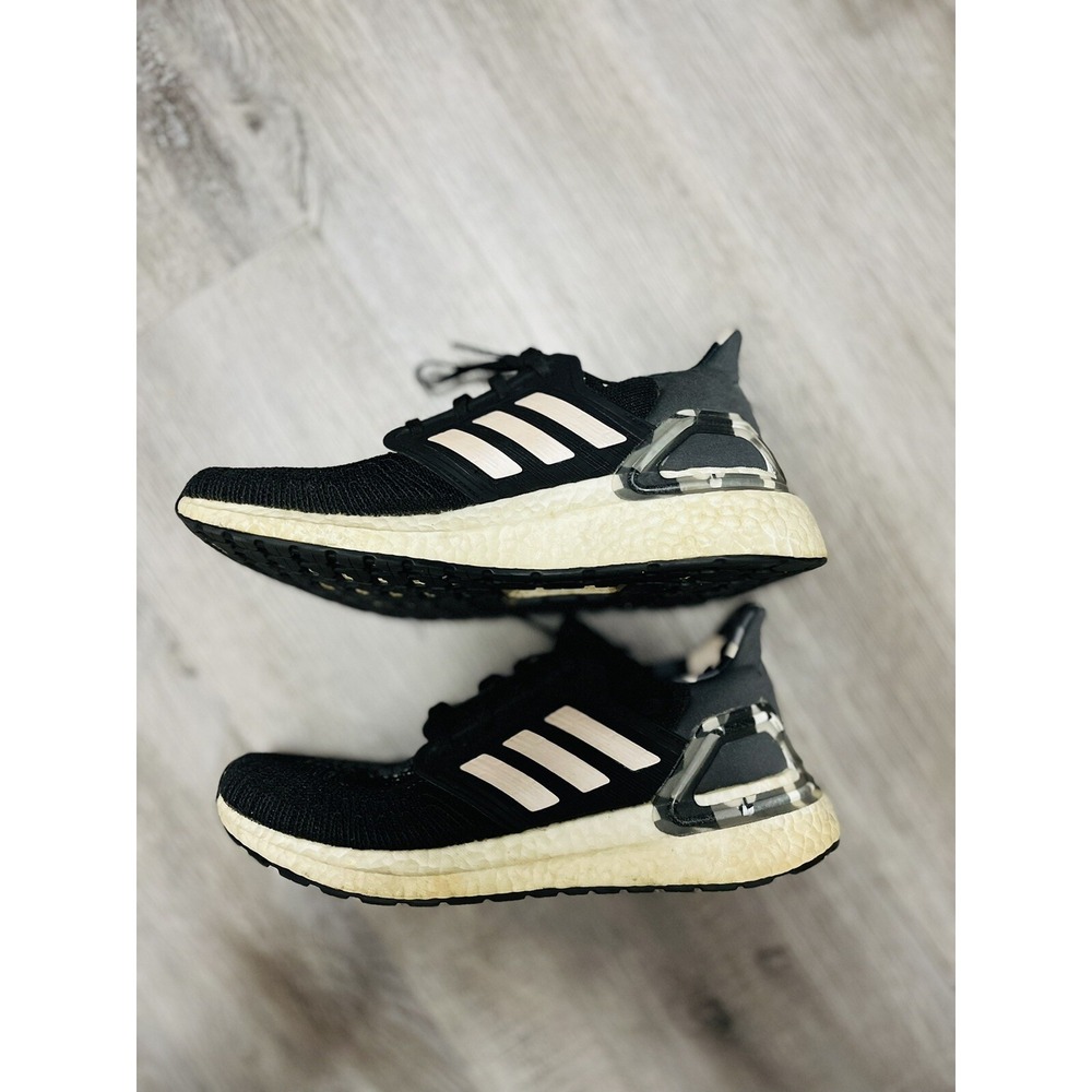 Adidas Ultraboost 20 Black Beige Running Shoes Women's 8.5 Black White Sneakers